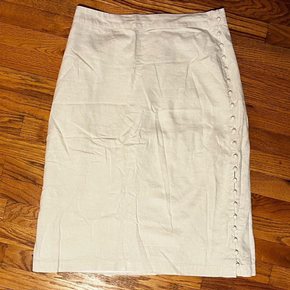 Madewell Linen Cream Midi Skirt